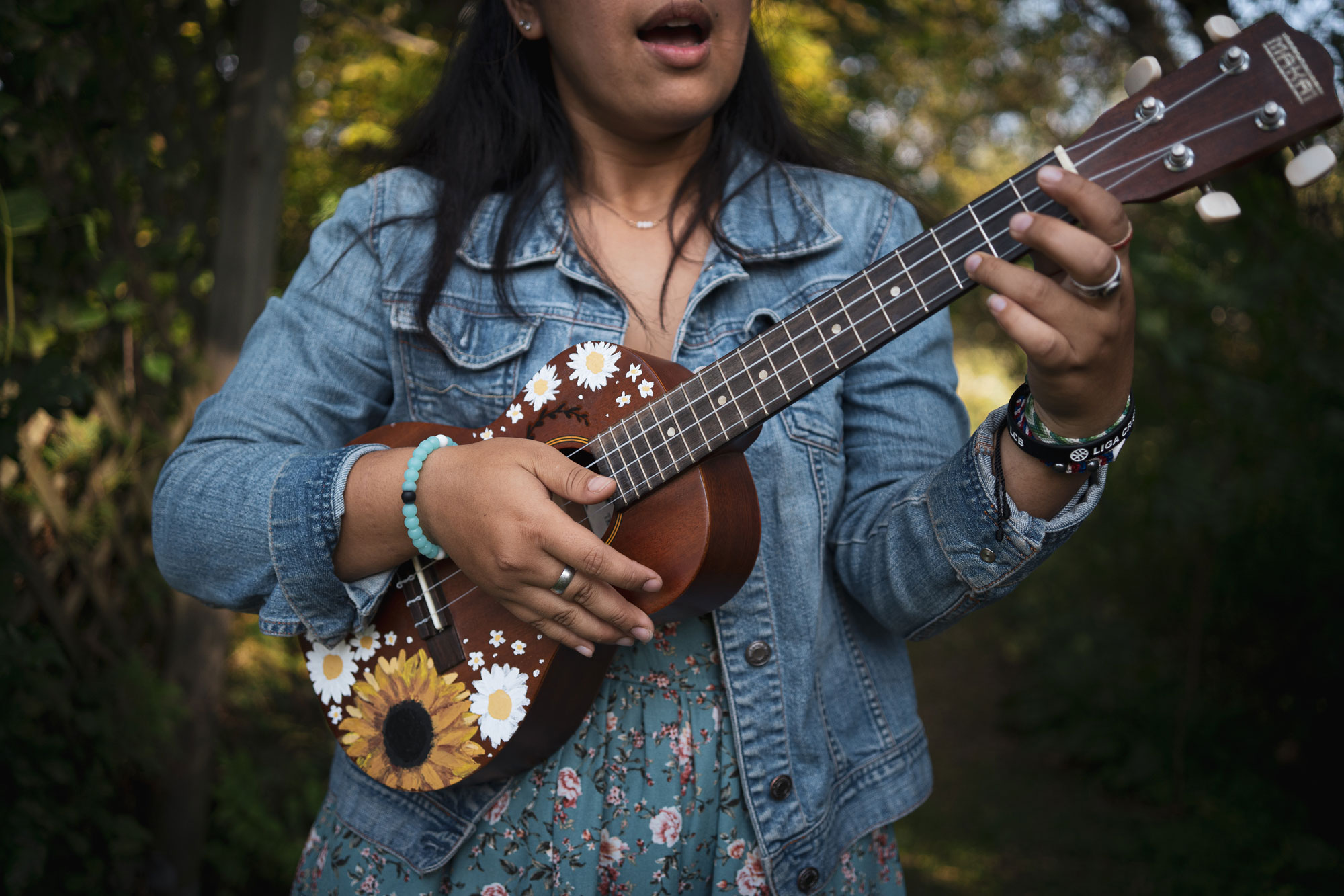 Woman with ukelele