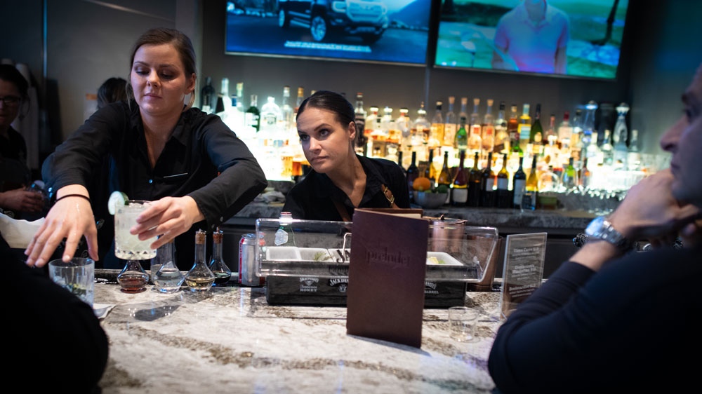 Bartender Serving Drinks